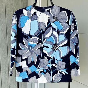 Vintage 70s Zio Luigi for Fairfield Blouse M | Psychedelic Floral Print Top
